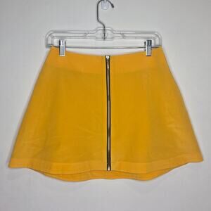 NWT Naven bright yellow silk skirt with zipper detail - 4